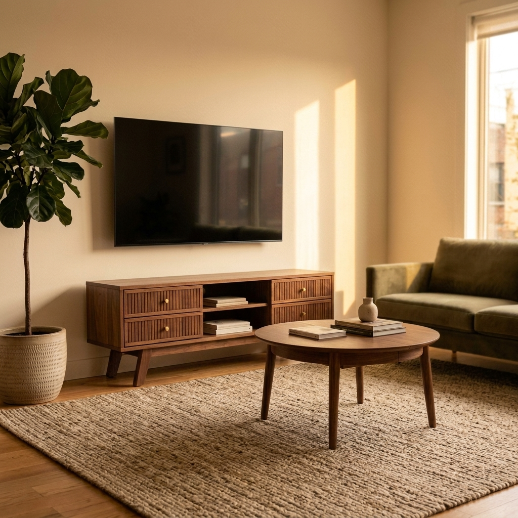 Extendable TV Unit & Coffee Table Set - Walnut