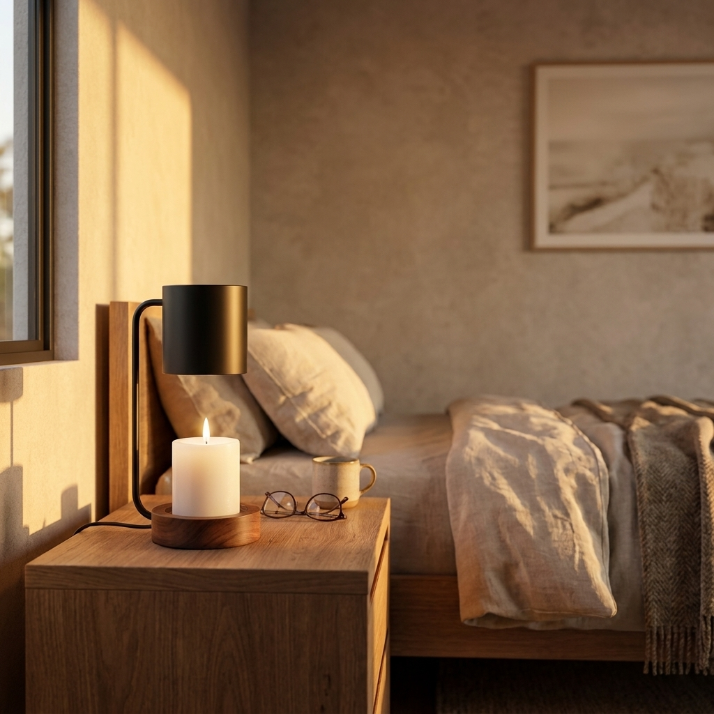 Wooden Candle Warmer Lamp