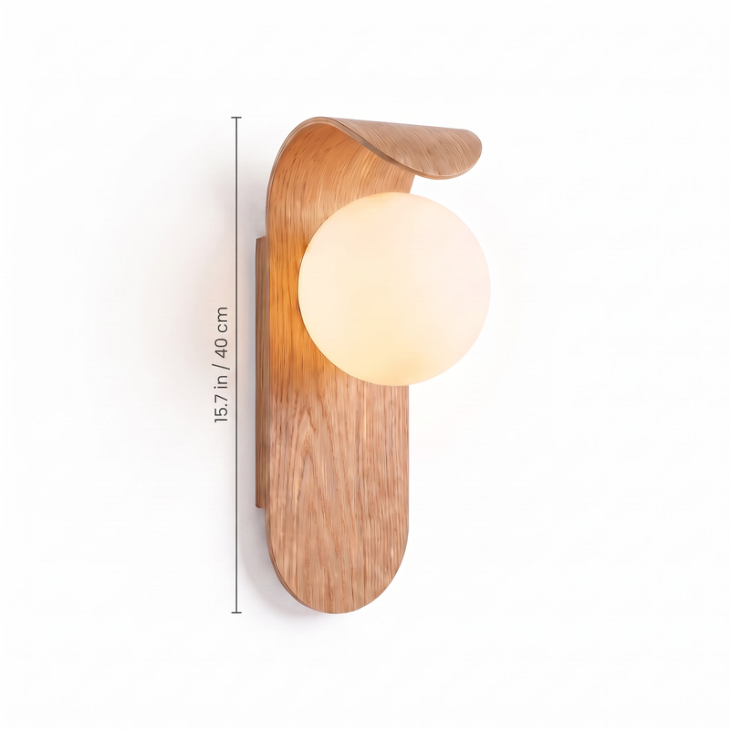 Oval Timber LED Wall Sconce dimensions