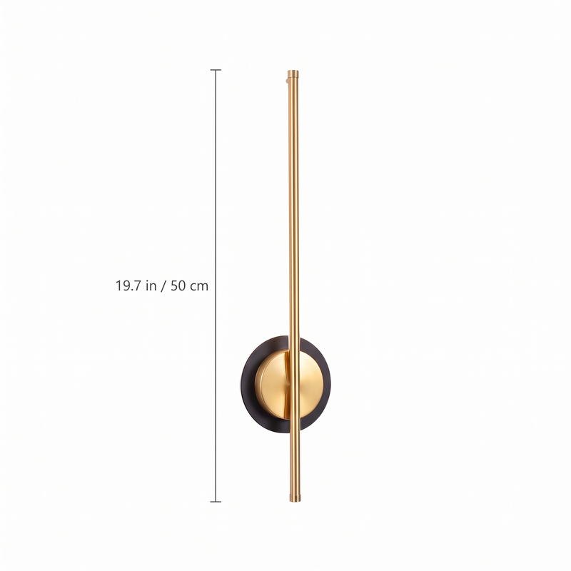 Cordless Brass Bar Wall Sconce dimensions