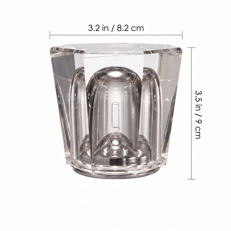 Cordless Crystal Table Lamp dimensions: 3.2 in wide and 3.5 in tall