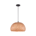 Woven Bamboo Dome Pendant Light on a white background