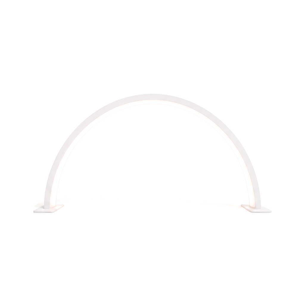 Modern Curved Bar LED Desk Lamp in white on a white background