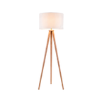 Wooden Tripod Floor Lamp on a white background