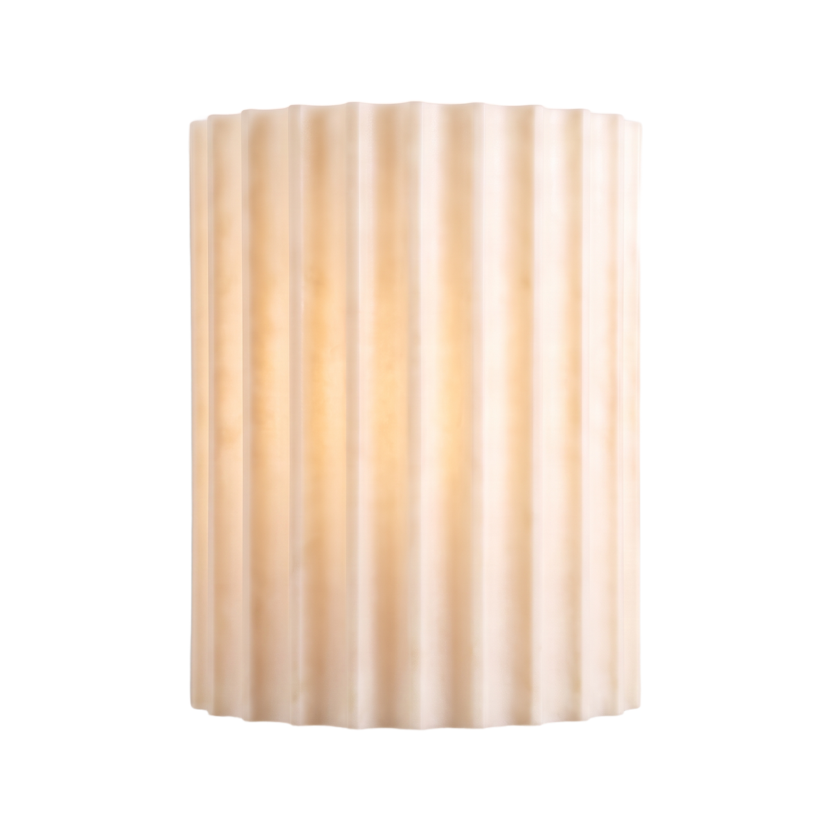 Fluted Resin Wall Sconce in white on a white background
