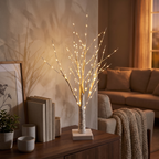 Birch tree light - Birch Tree Lamp on a console table