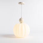 Pendant light - Cream Pumpkin Pendant Light on white background