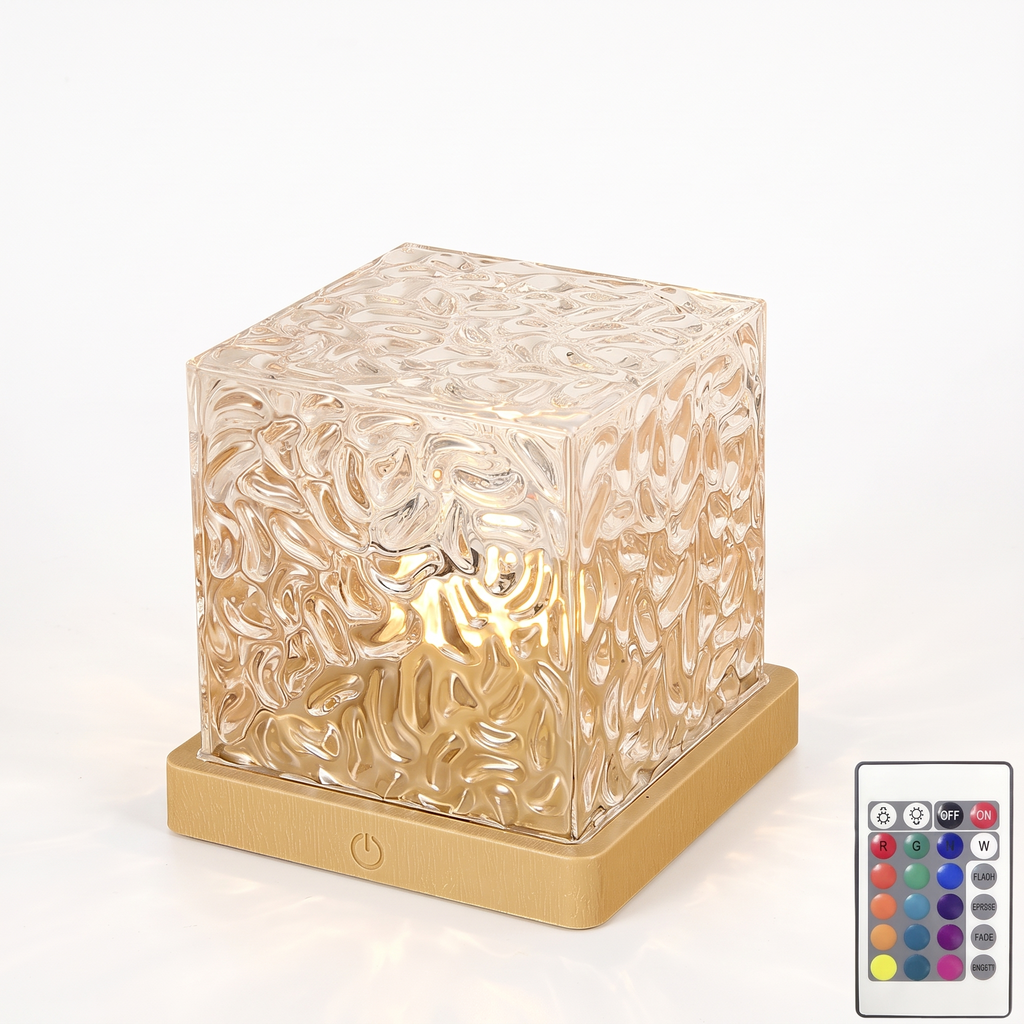 Ocean wave projector lamp - Crystal Cube Ocean Wave Lamp on white background