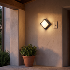 Outdoor wall light - Diamond Outdoor Wall Light next to a light switch for scale