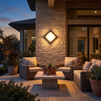 Outdoor wall light - Diamond Outdoor Wall Light above patio seating