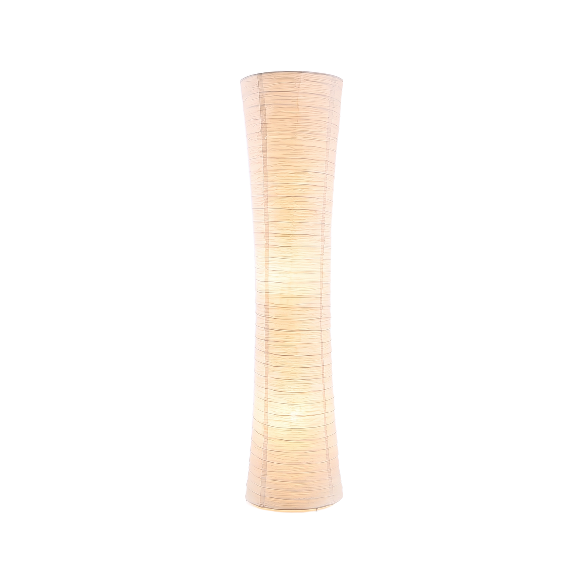 Rice Paper Column Floor Lamp on a white background