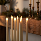 Flameless taper candles - Flameless LED Taper Candles, Set of 12 close-up of the flickering tips