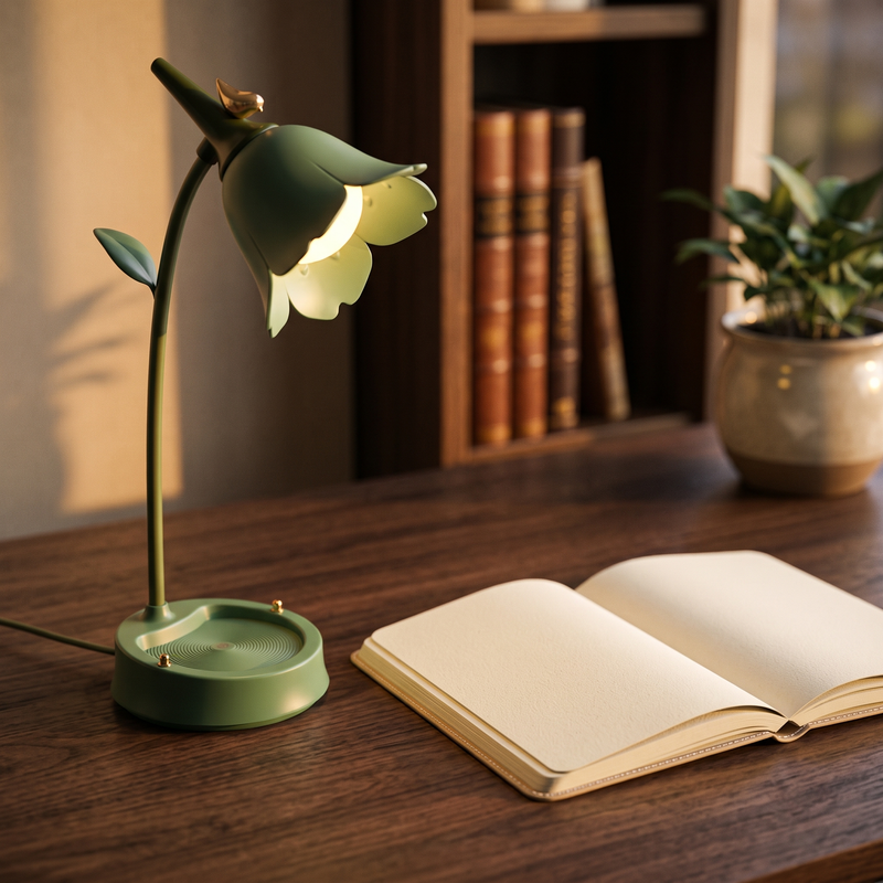 Flower desk lamp - Flower Desk Lamp on a study desk