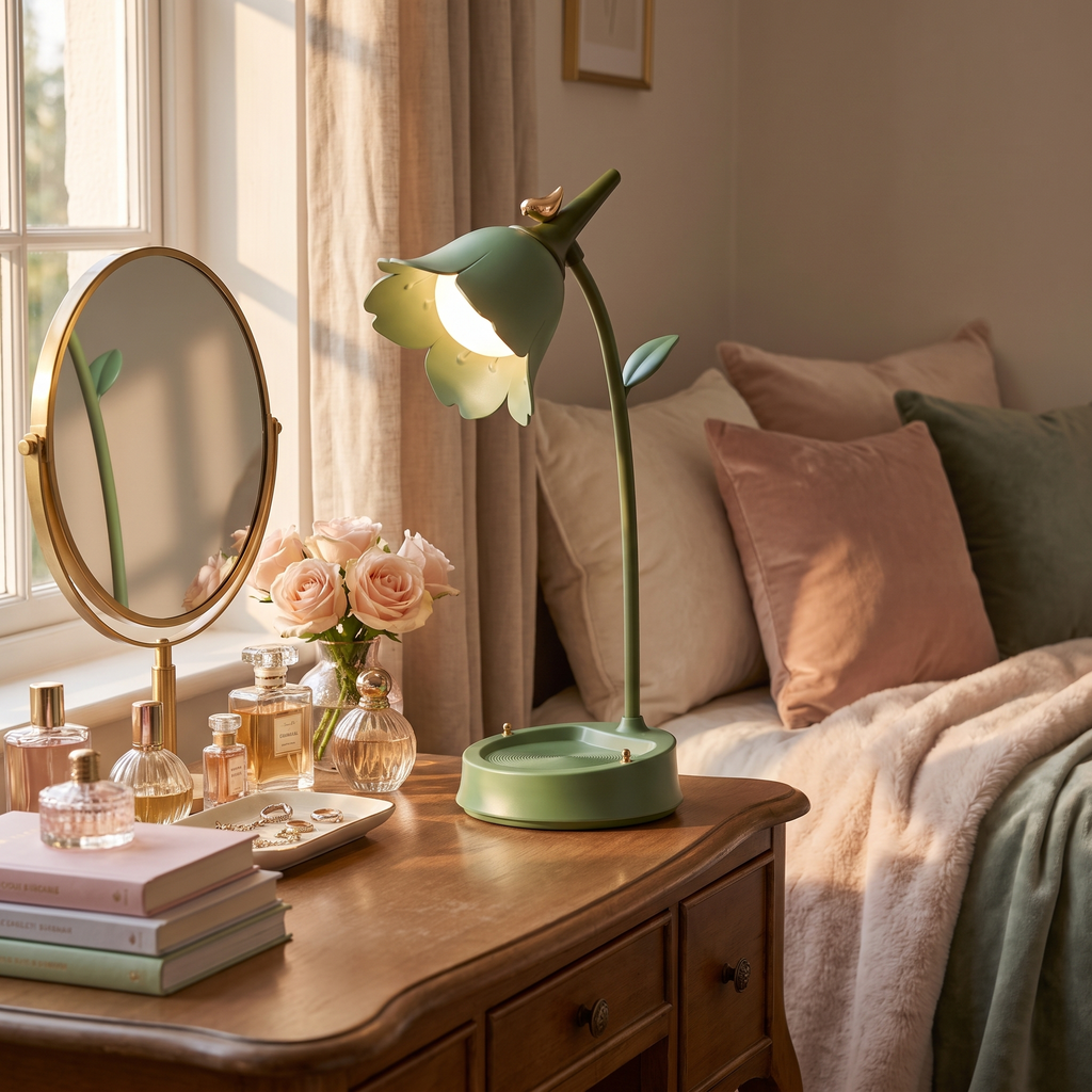 Flower desk lamp - Flower Desk Lamp on a dressing table
