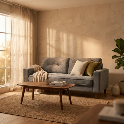 3 Seater Sofa Bed 205 cm - Grey Chenille Velvet