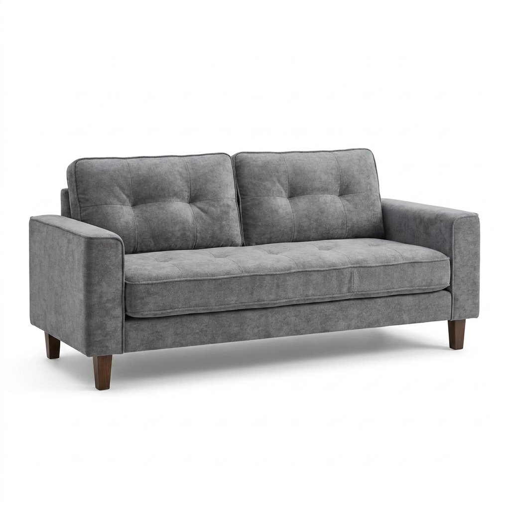3 Seater Sofa Bed 205 cm - Grey Chenille Velvet