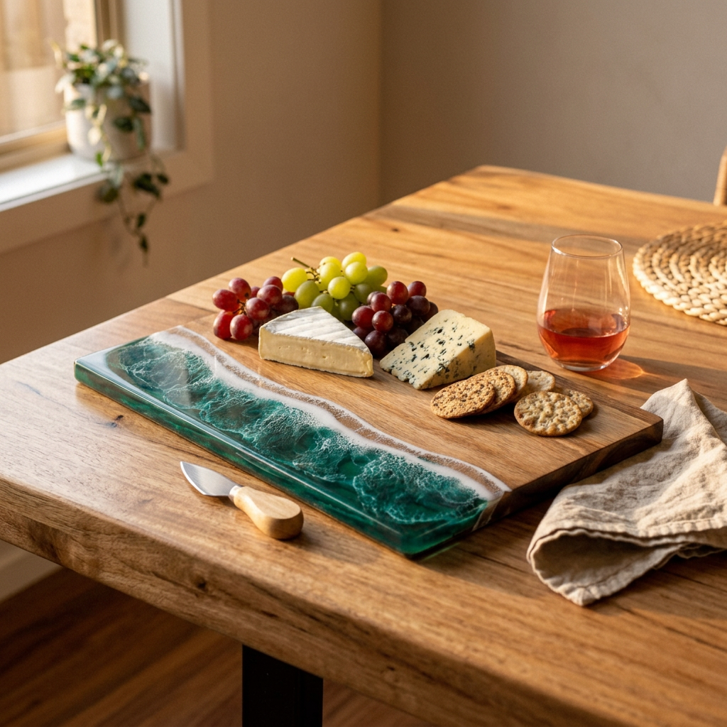 Acacia and Resin Serving Board