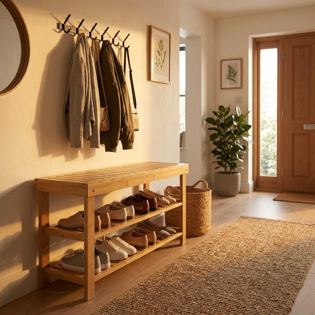 Bamboo Shoe Rack Bench