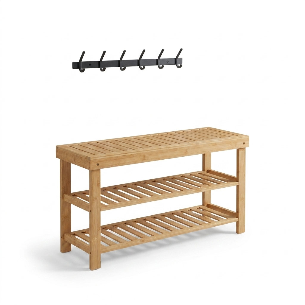 Bamboo Shoe Rack Bench