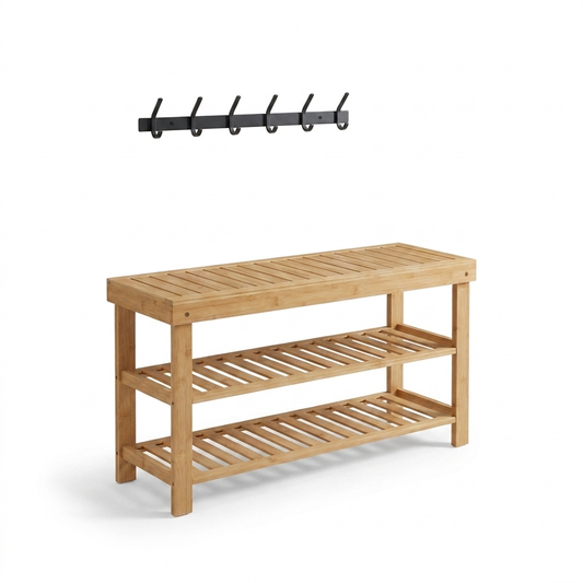 Bamboo Shoe Rack Bench