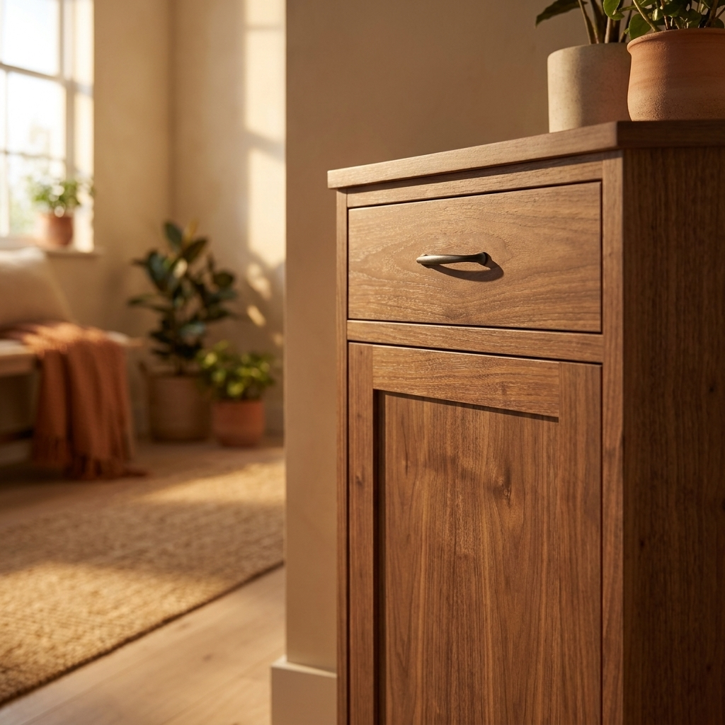 Corner Shoe Cabinet - Walnut, 7 Shelves