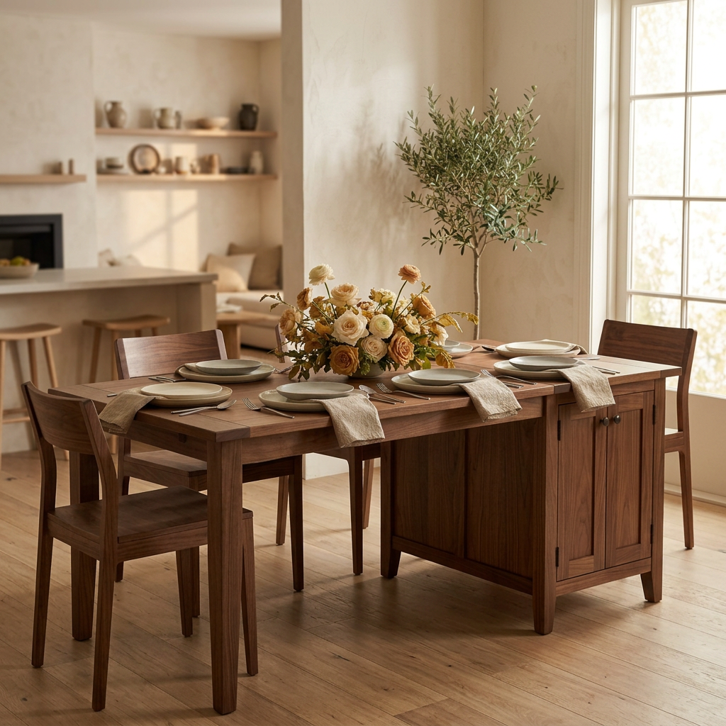 Extendable Dining Table 180 cm with Sideboard