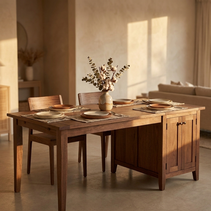 Extendable Dining Table 180 cm with Sideboard
