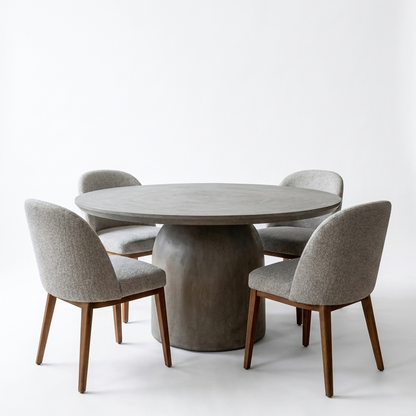 Extendable Round Dining Table - Concrete Grey