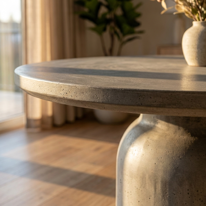 Extendable Round Dining Table - Concrete Grey