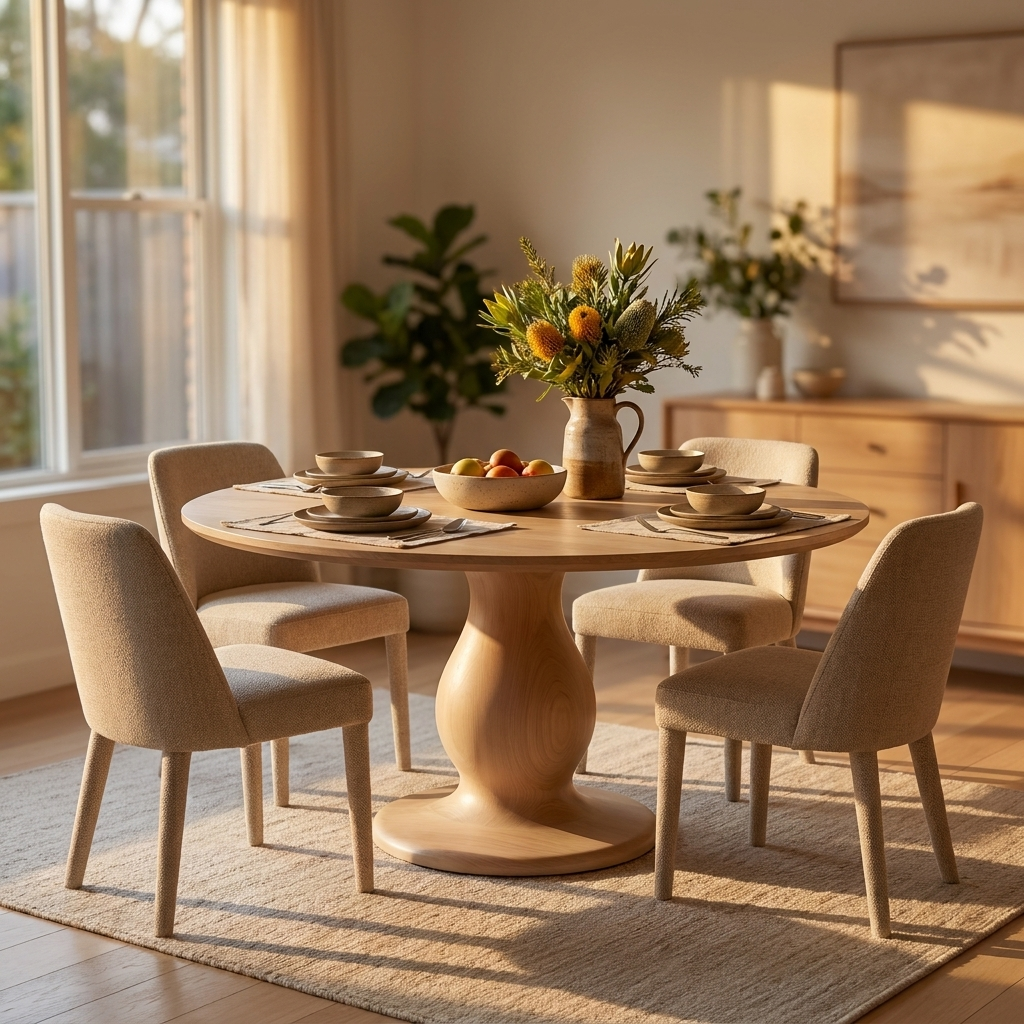 Extendable Round Dining Table 100-140 cm