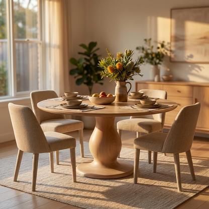 Extendable Round Dining Table 100-140 cm