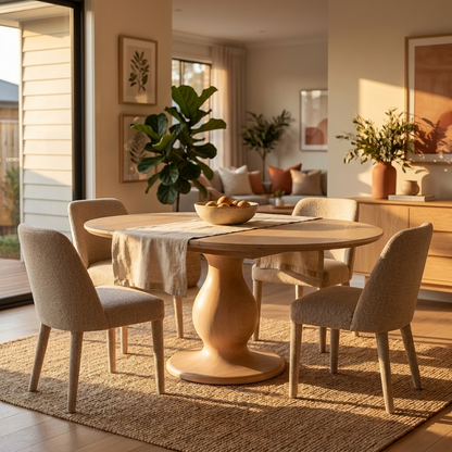 Extendable Round Dining Table 100-140 cm