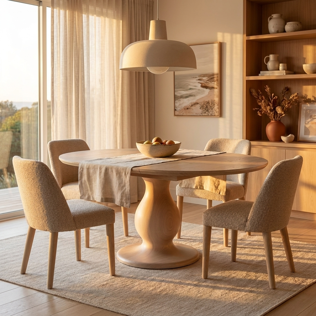 Extendable Round Dining Table 100-140 cm