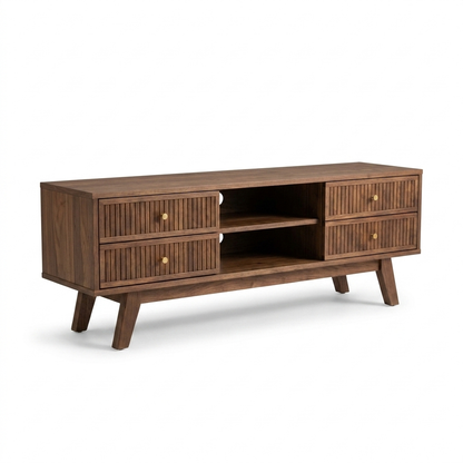 Extendable TV Unit & Coffee Table Set - Walnut