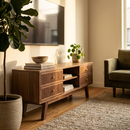 Extendable TV Unit & Coffee Table Set - Walnut