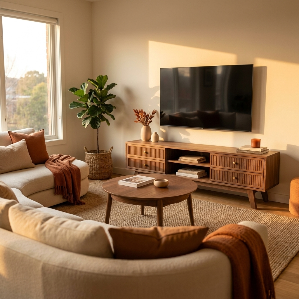 Extendable TV Unit & Coffee Table Set - Walnut
