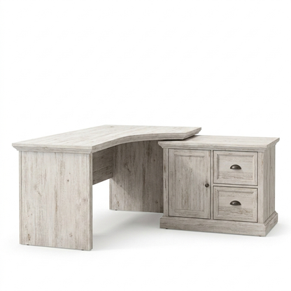 L-Shaped Home Office Desk 152 cm, Whitewash
