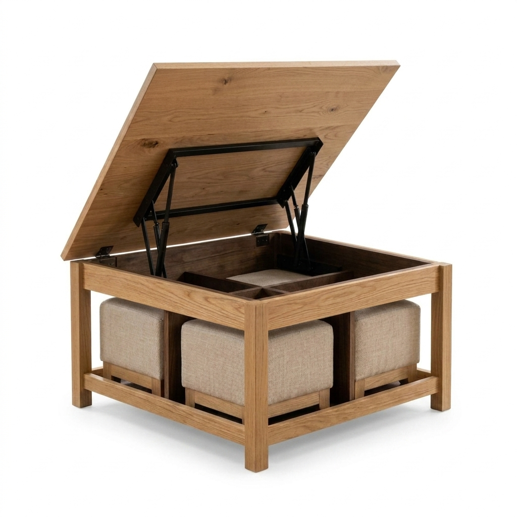 Lift Top Coffee Table 100 cm - Natural Oak