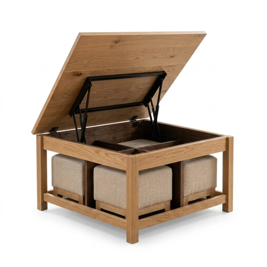 Lift Top Coffee Table 100 cm - Natural Oak