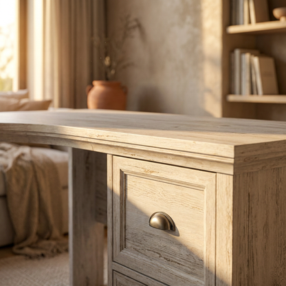 L-Shaped Home Office Desk 152 cm, Whitewash