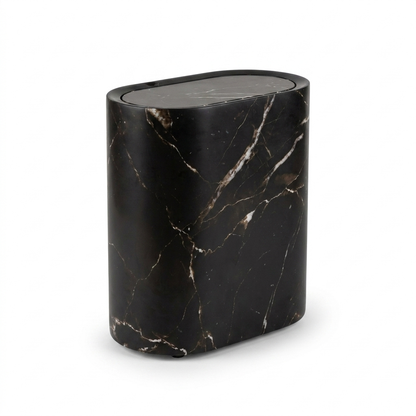 Marble-Look Bathroom Bin with Lid
