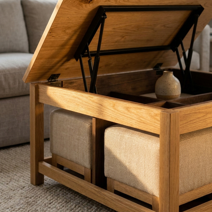 Lift Top Coffee Table 100 cm - Natural Oak