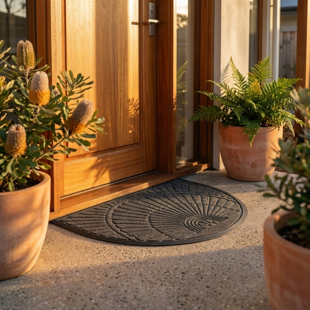 Semi-Circle Non-Slip Rubber Door Mat