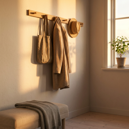 Scandinavian Oak Wall Rack