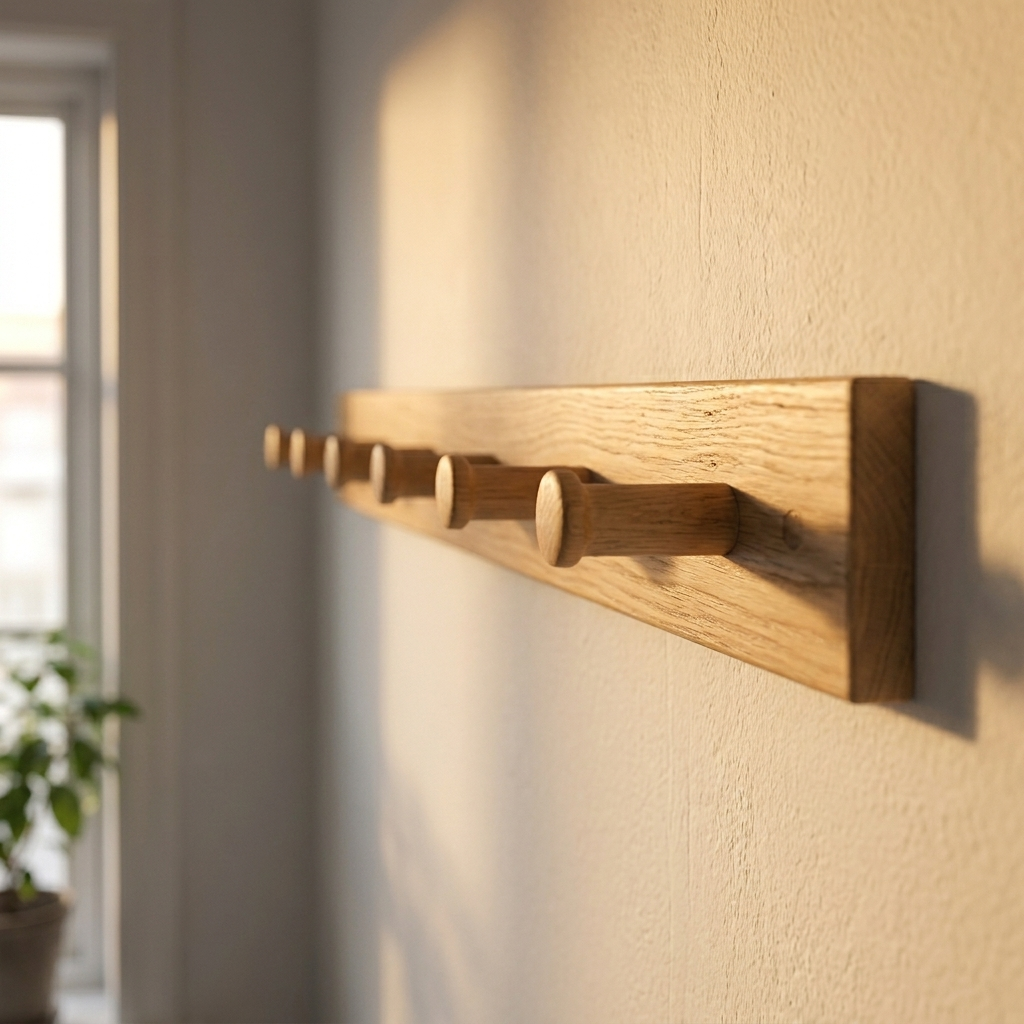 Scandinavian Oak Wall Rack