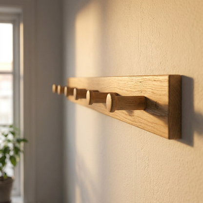 Scandinavian Oak Wall Rack