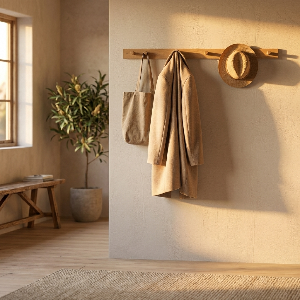 Scandinavian Oak Wall Rack