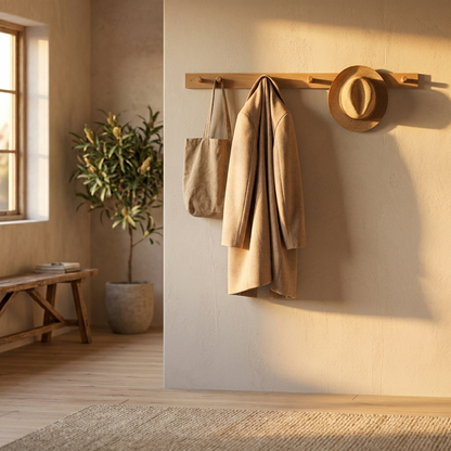 Scandinavian Oak Wall Rack
