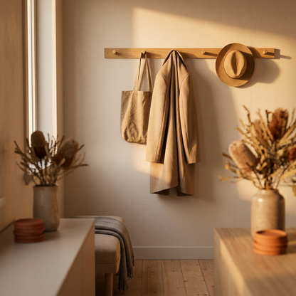 Scandinavian Oak Wall Rack