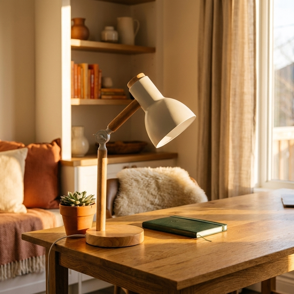 Nordic Wooden Adjustable Desk Lamp
